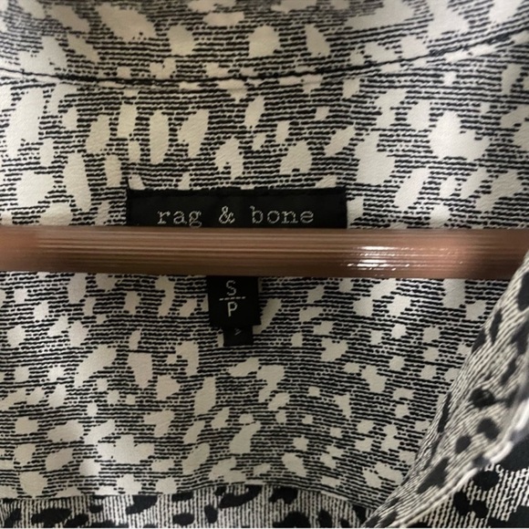 RAG & BONE Christie Long-Sleeve Cheetah Animal-Print 100% Silk Blouse Size SP - Picture 4 of 8